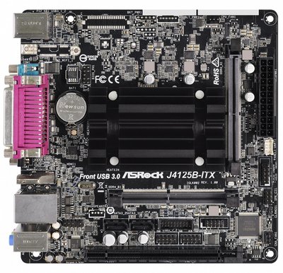 ASRock Материнcкая плата J4125B-ITX CPU Quad-Core (2.7Hz) 2xDDR4 HDMI D-Sub mITX