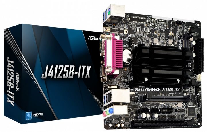 ASRock Материнська плата J4125B-ITX CPU Quad-Core (2.7Hz) 2xDDR4 HDMI D-Sub mITX