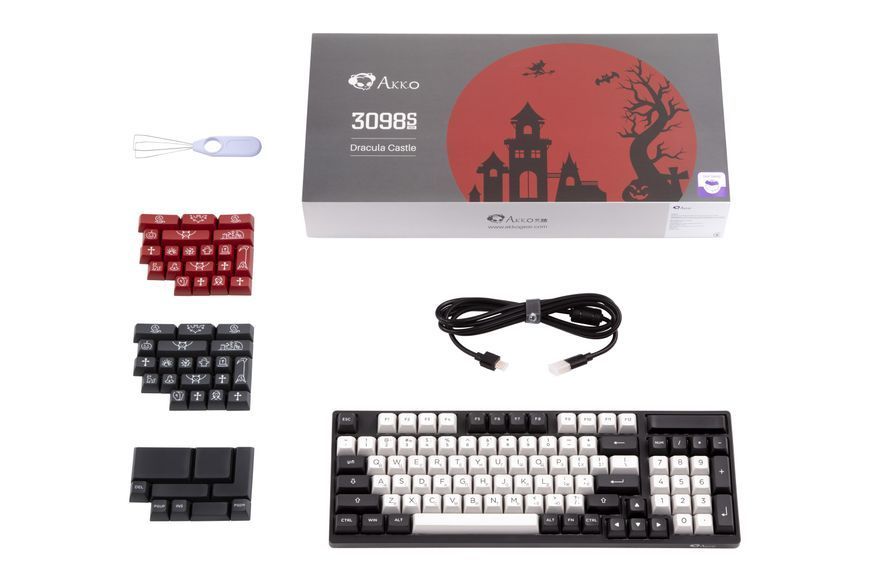 Akko Клавіатура механічна 3098S Dracula 98Key, CS Silver, USB-A, Hot-swappable, EN/UKR, RGB, Чорний