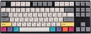 Varmilo Клавіатура механічна VEA87 CMYK 87Key, Cherry Mx Red, USB-A, EN/UKR, White Led, Чорний