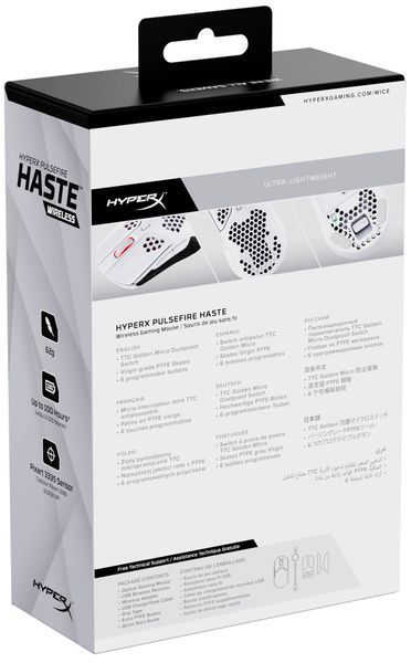 HyperX Миша Pulsefire Haste WL, White