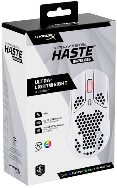 HyperX Миша Pulsefire Haste WL, White