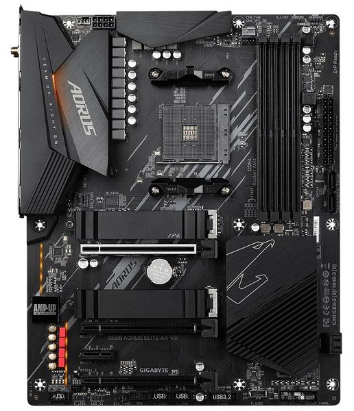 Gigabyte Материнская плата B550 AORUS ELITE AX V2 sAM4 B550 4xDDR4 DP-HDMI M.2 802.11ax+BT5.0 SPDIF ATX