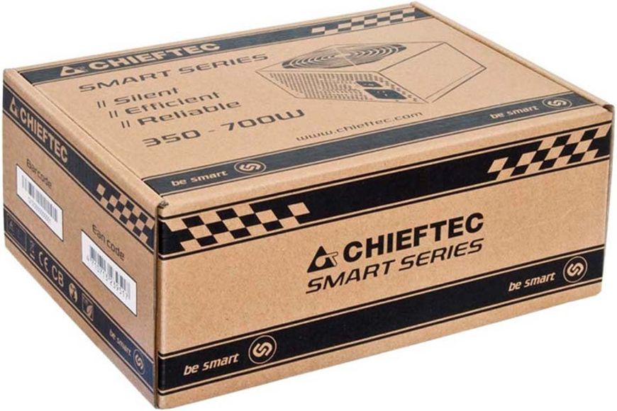 Chieftec Блок живлення Smart (500W), >85%, 120мм, 1xMB 24pin(20+4), 1xCPU 8pin(4+4), 2xMolex, 3xSATA, 1xPCIe 8pin(6+2)