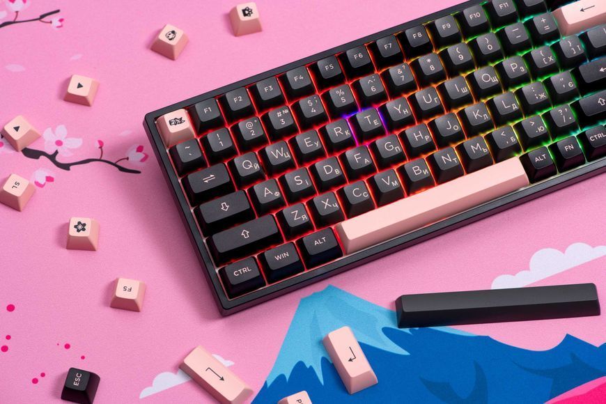 Akko Клавиатура механическая 3084B Plus Black&Pink 84Key,CS Jelly Purple, BT/WL/USB-A, EN/UKR, RGB, Черный