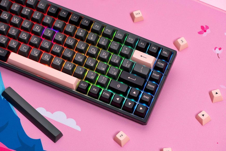 Akko Клавиатура механическая 3084B Plus Black&Pink 84Key,CS Jelly Purple, BT/WL/USB-A, EN/UKR, RGB, Черный