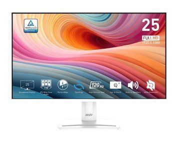 Монітор MSI 24.5" PRO MP251W-E2 D-Sub, HDMI, DP, MM, IPS, 120Hz, sRGB 99%, AdaptiveSync, білий 9S6-3PD4CM-028 фото