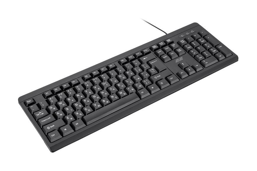Клавіатура мембранна 2E KS108 104key, USB-A, EN/UK, чорний 2E-KS108UB_UA фото