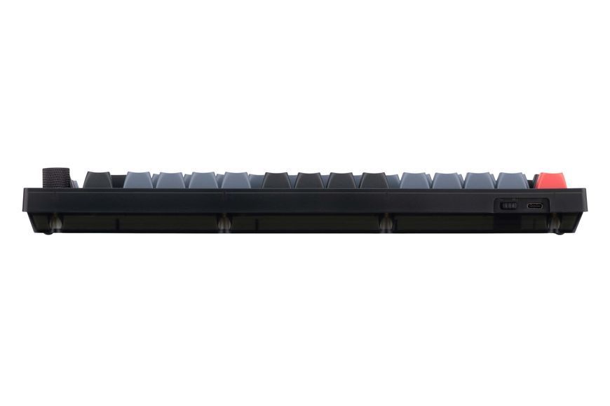 Keychron Клавіатура механічна V1 84Key, Gateron G PRO Brown, USB-A, Hot-Swap, QMK, Knob, EN/UKR, RGB, Frosted Black