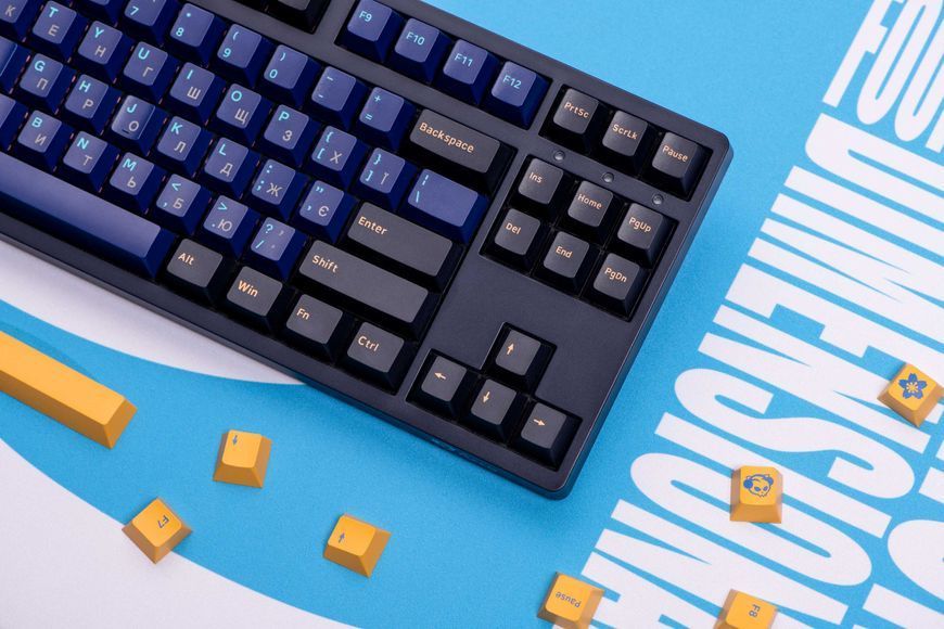 Akko Клавиатура механическая Akko 3087 DS Horizon 87Key, CS Pink V2, USB-A, EN/UKR, No LED, Синий