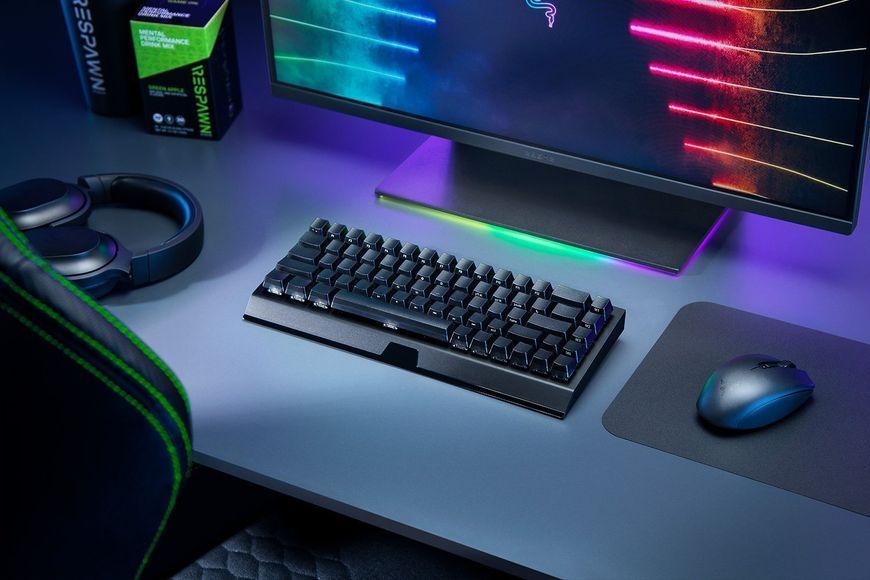 Razer Клавіатура ігрова BlackWidow V3 Mini HyperSpeed Green Switch WL/BT/USB RU RGB, Black