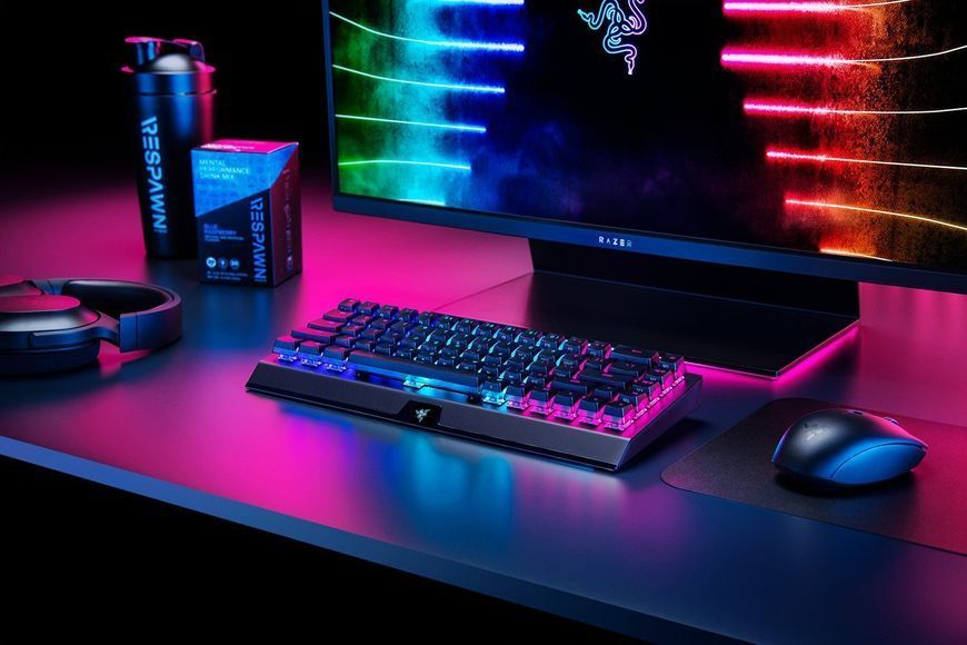 Razer Клавіатура ігрова BlackWidow V3 Mini HyperSpeed Green Switch WL/BT/USB RU RGB, Black