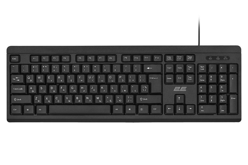 Клавіатура мембранна 2E KS108 104key, USB-A, EN/UK, чорний 2E-KS108UB_UA фото