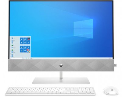 HP Персональний комп'ютер-моноблок Pavilion 27UHD IPS AG/Intel i7-10700T/16/1000F/NVD1650-4/kbm/DOS/White