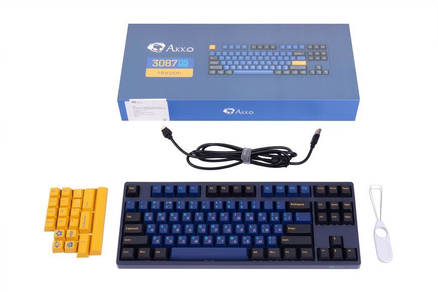 Akko Клавіатура механічна 3087 DS Horizon 87Key, CS Pink V2, USB-A, EN/UKR, No LED, Синій