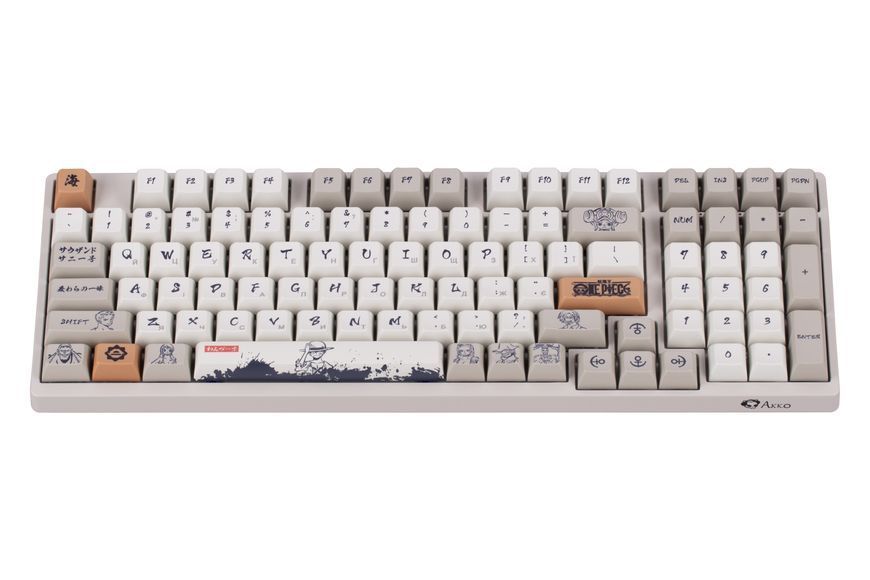 Akko Клавиатура механическая 3098S One Piece Calligraphy 98Key, CS Jelly Blue, USB-A, Hot-swappable, EN/UKR, RGB, Серый