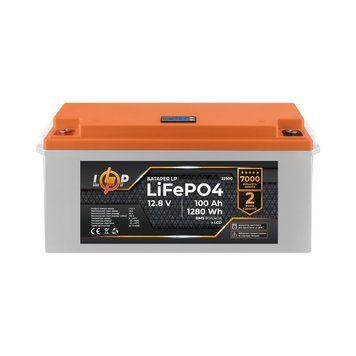 Акумулятор LP LiFePO4 12,8V - 100 Ah (1280Wh) (BMS 80A/40A) пластик LCD для ИБП