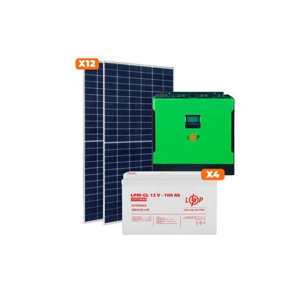 Сонячна електростанція (СЕС) Стандарт GRID 5kW АКБ 4.8kWh Gel 100 Ah