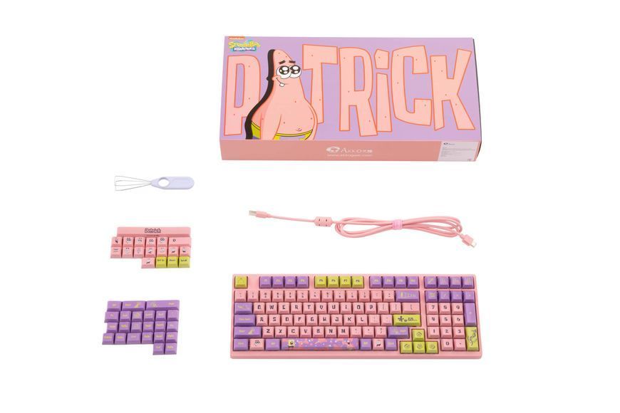 Akko Клавіатура механічна 3098S Patrick 98Key, CS Starfish, USB-A, Hot-swappable, EN/UKR, RGB, Рожевий