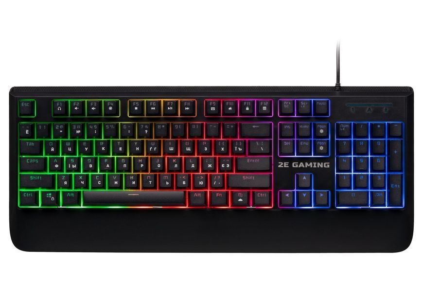 Клавіатура мембранна 2E GAMING KG325 104key, USB-A, EN/UA/RU, LED, чорний 2E-KG325UB фото
