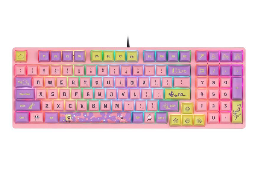 Akko Клавіатура механічна 3098S Patrick 98Key, CS Starfish, USB-A, Hot-swappable, EN/UKR, RGB, Рожевий