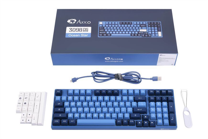 Akko Клавиатура механическая 3098DS Ocean Star 98Key, CS Orange, USB-A, EN/UKR, No LED, голубой