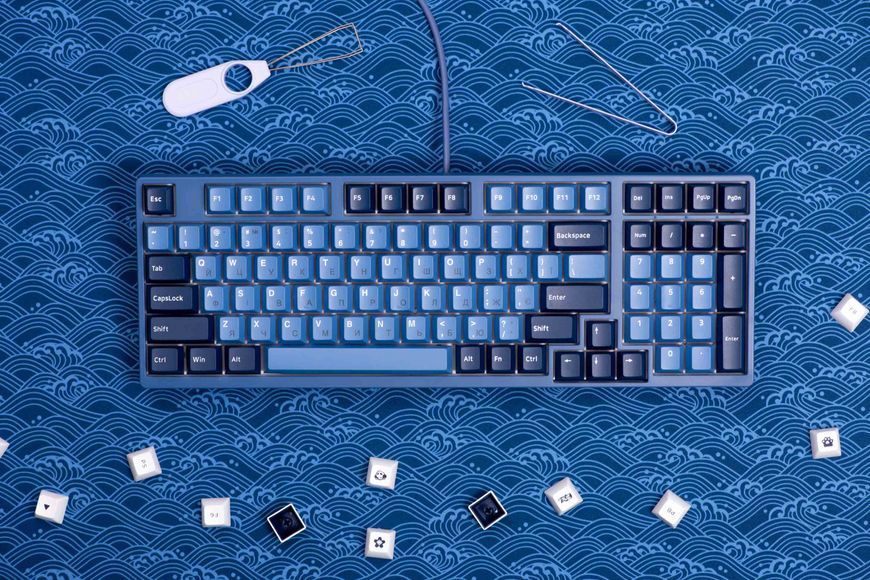 Akko Клавиатура механическая 3098DS Ocean Star 98Key, CS Orange, USB-A, EN/UKR, No LED, голубой