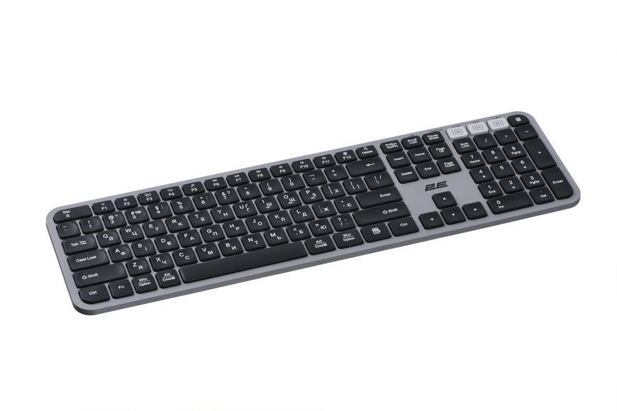 2E Клавиатура мембранная KS240 110key, WL/BT, EN/UK, серо-чёрный