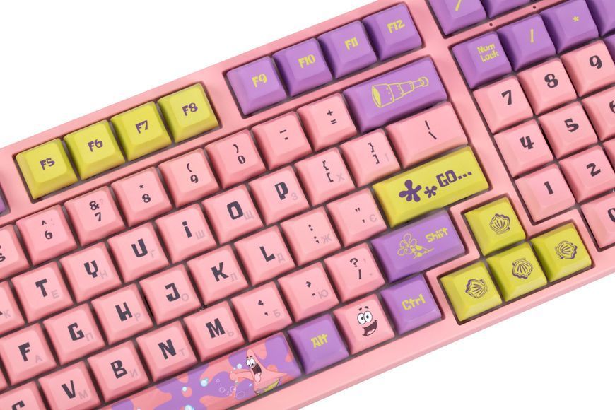 Akko Клавіатура механічна 3098S Patrick 98Key, CS Sponge, USB-A, Hot-swappable, EN/UKR, RGB, Рожевий