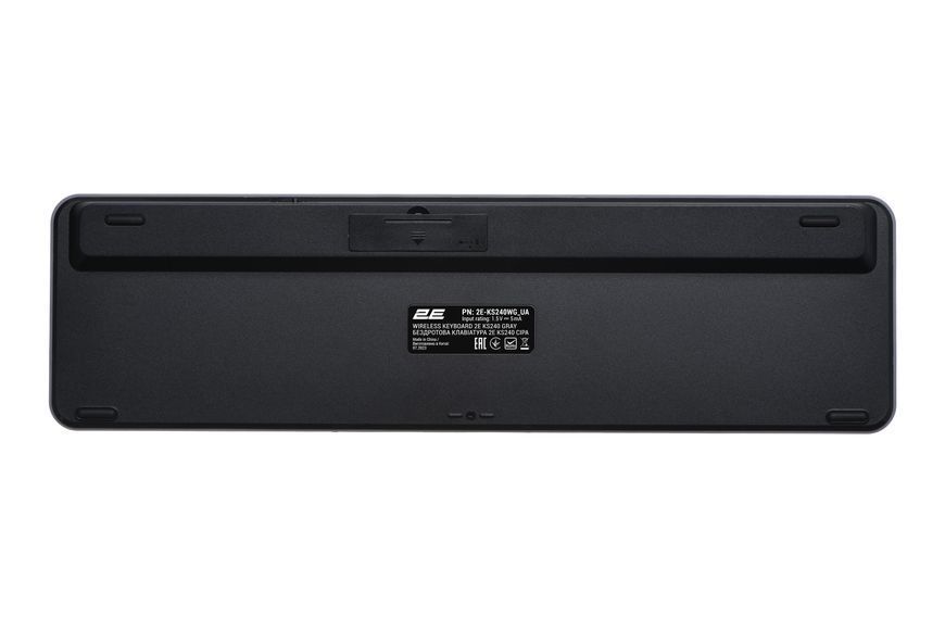 2E Клавиатура мембранная KS240 110key, WL/BT, EN/UK, серо-чёрный
