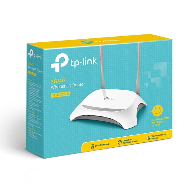 TP-Link Маршрутизатор TL-MR3420 N300 4xFE LAN 1xFE WAN 1xUSB2.0 for 3G/4G/LTE