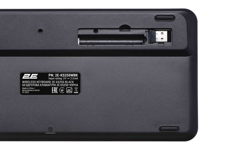 2E Клавиатура мембранная KS250 84key, WL/BT, EN/UK, чёрно-серый
