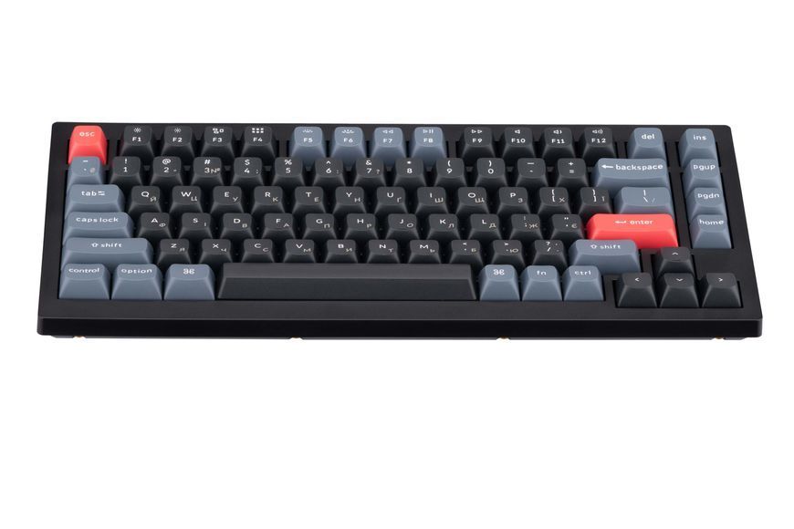 Keychron Клавиатура V1 84 Key QMK Gateron G PRO Brown Hot-Swap RGB Carbon Black