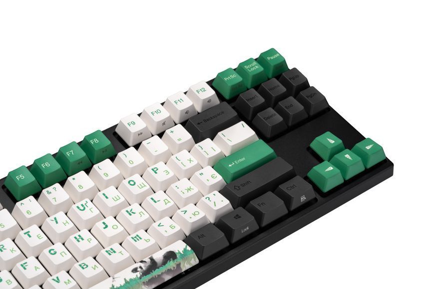 Varmilo Клавиатура механическая VEA87 Panda R2 87Key, Cherry Mx Brown, USB-A, EN/UKR, White Led, Зеленый