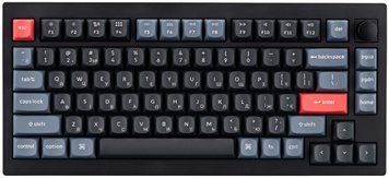 Keychron Клавиатура V1 84 Key QMK Gateron G PRO Blue Hot-Swap RGB Knob Carbon Black