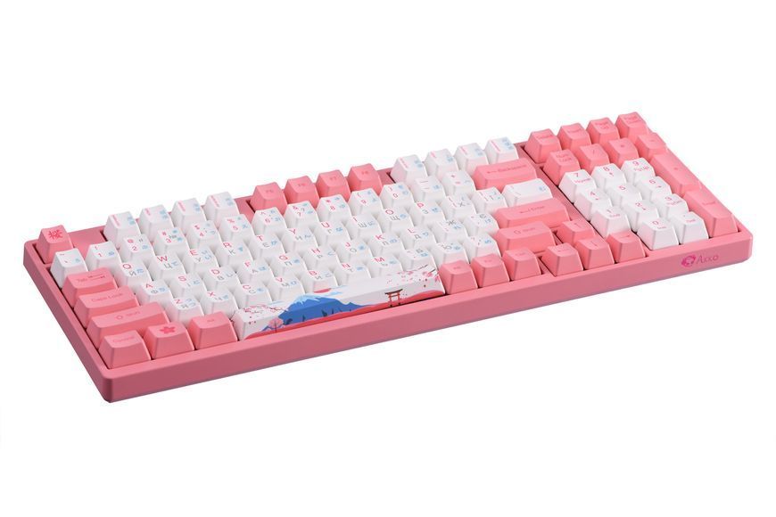 Akko Клавіатура механічна 3098B World Tour-Tokyo R2 98Key, TTC Golden Red, BT/WL/USB-A, Hot-swappable, EN/UKR, RGB, Рожевий