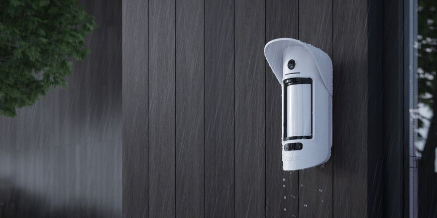 Ajax Бездротовий датчик руху з камерою та фото по запиту MotionCam Outdoor PhOD, Jeweller, білий