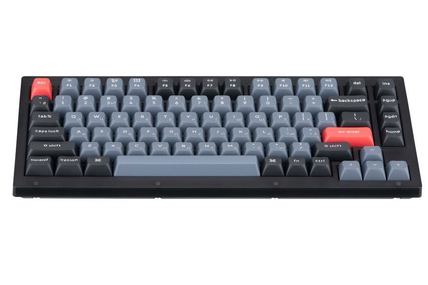 Keychron Клавиатура V1 84 Key QMK Gateron G PRO Blue Hot-Swap RGB Frosted Black