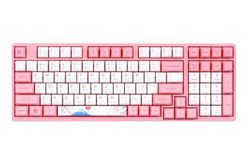 Akko Клавиатура механическая Akko 3098B World Tour-Tokyo R2 98Key, TTC Speed Silver, BT/WL/USB-A, Hot-swappable, EN/UKR, RGB, Розовый