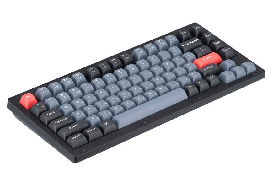 Keychron Клавиатура V1 84 Key QMK Gateron G PRO Blue Hot-Swap RGB Frosted Black