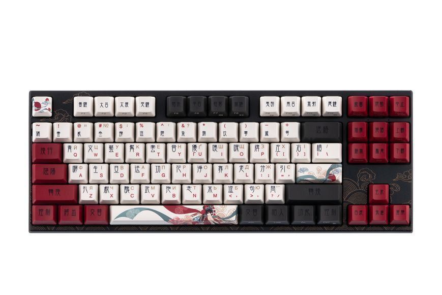 Varmilo Клавіатура механічна VEM87 Beijing Opera 87Key, EC V2 Iris, USB-A, EN/UKR, White Led, Чорний