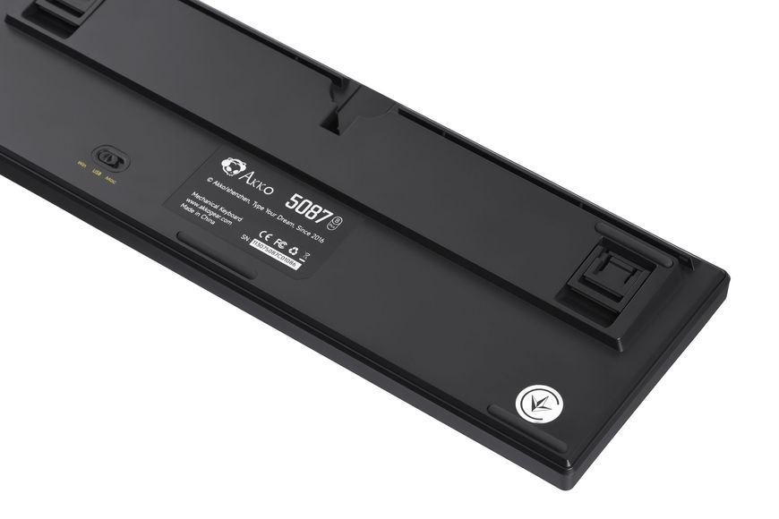 Akko Клавиатура механическая 5087B Plus Black & Gold 87Key, CS Silver, BT/WL/USB-A, Hot-swappable, EN/UKR, RGB, Чорний
