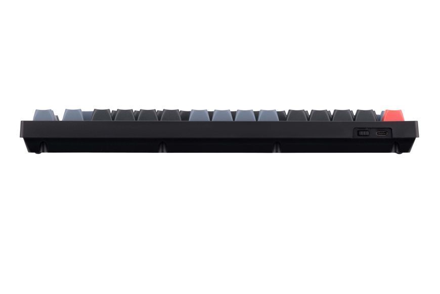 Keychron Клавиатура V1 84Key, Gateron G Pro Blue, Hot-Swap, QMK, USB-A, EN/UKR, RGB, Carbon Black