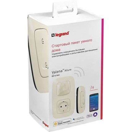 Legrand Стартовий набір (шлюз WiFi+smart-розетка+вимик. "Вдома/не вдома") (Valena Allure with NETATMO)[Слонова кістка]