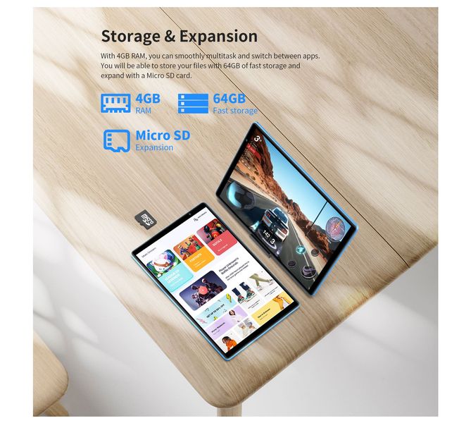 TECLAST Планшет P25T 10.1" 4GB, 64GB, 5000mAh, Android, голубой