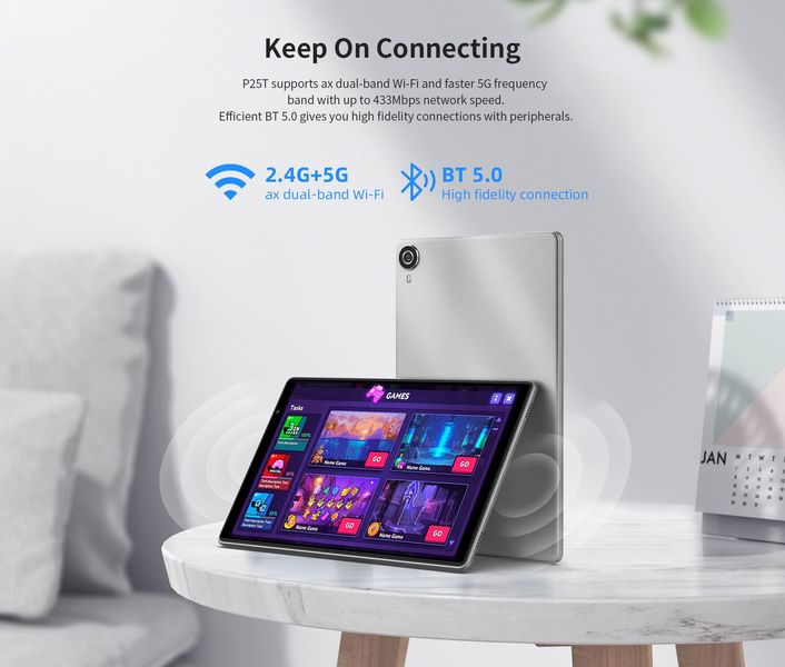 TECLAST Планшет P25T 10.1" 4GB, 64GB, 5000mAh, Android, блакитний