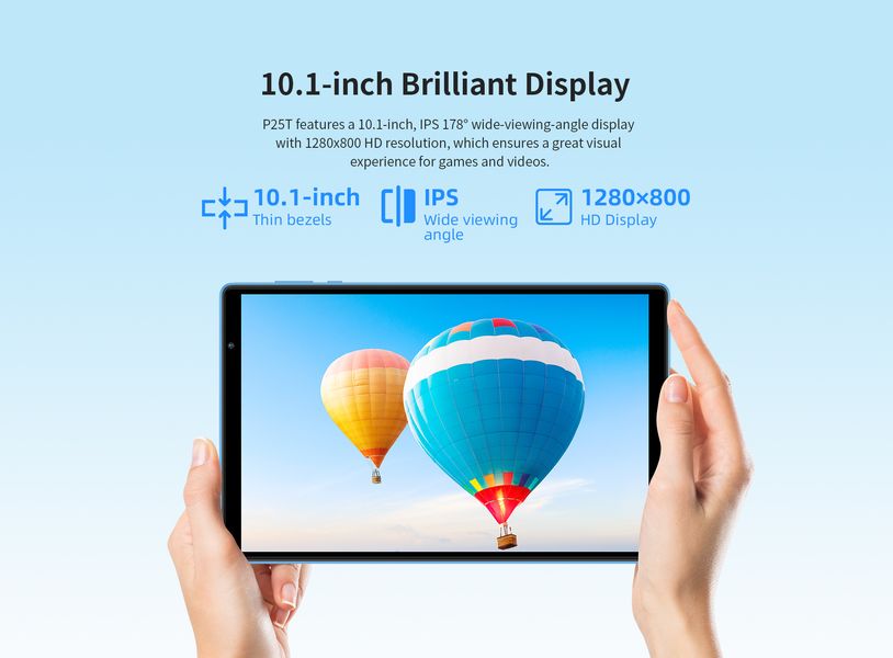 TECLAST Планшет P25T 10.1" 4GB, 64GB, 5000mAh, Android, блакитний