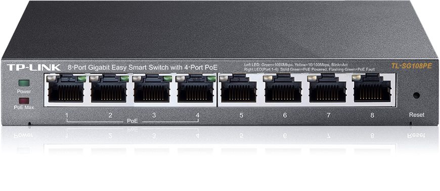 TP-Link TL-SG108PE 8x1GE/4xPoE 65.2W, EasySmart