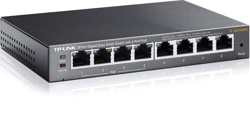 TP-Link TL-SG108PE 8x1GE/4xPoE 65.2W, EasySmart