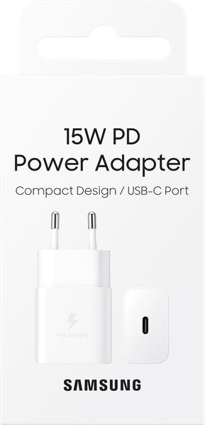 Samsung Мережевий зарядний пристрій 15W Power Adapter (w/o cable) White